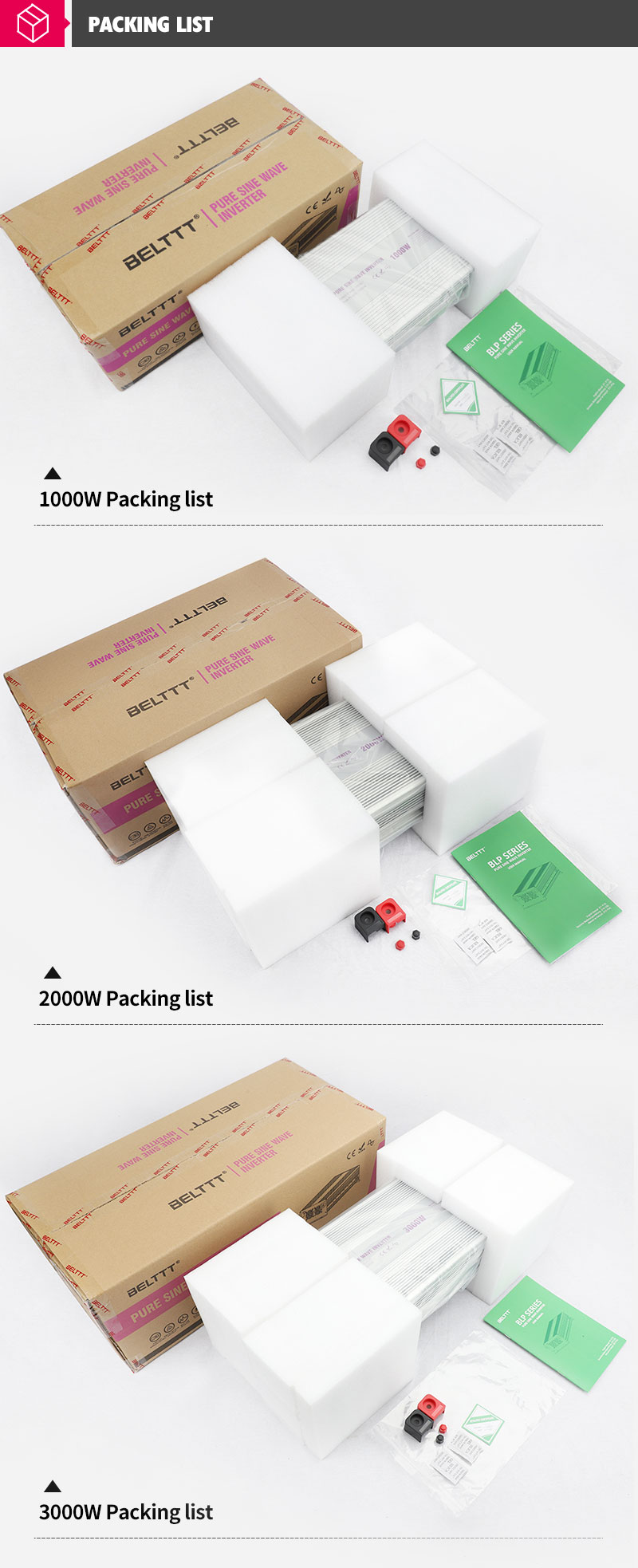 BELTTT 1000W 2000W 3000W inverter